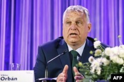 Прем'єр-міністр Угорщини Віктор Орбан на зустрічі з головою правої Партії свободи Австрії (FPOe) для спільної заяви у Відні, 30 червня 2024 року