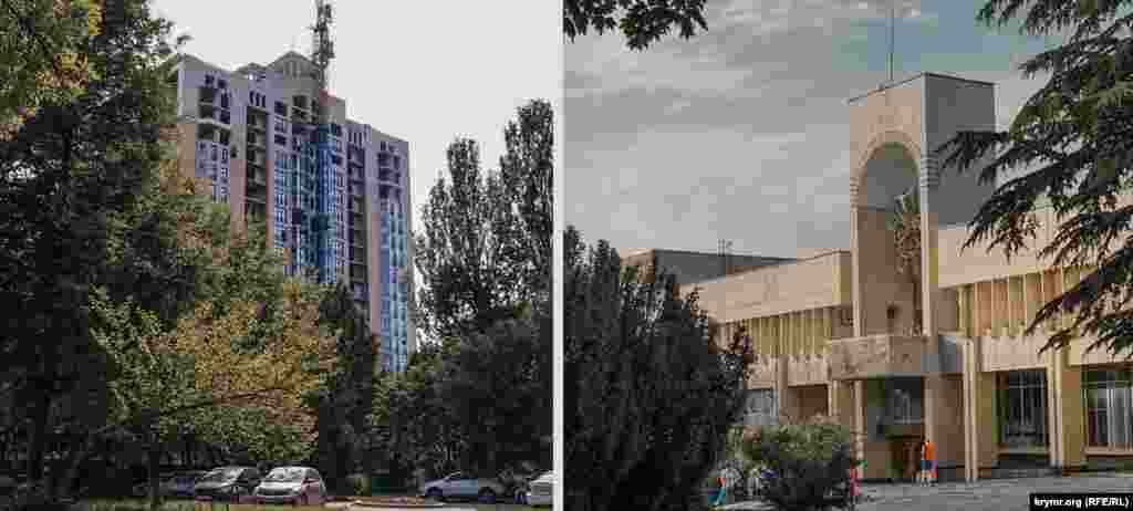 Кинотеатр «Мир» в парке Партизанской славы снесли в начале нулевых. Теперь на его месте строительная фирма «Владоград» завершает строительство элитной 19-этажки в парковой зоне.  А вот дом культуры профсоюзов внешне не изменился. Только деревья разрослись и вширь, и ввысь