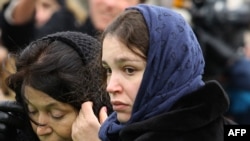 Жанна Немцова на похоронах свого батька Бориса Немцова 3 березня 2015 року