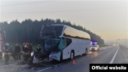 Автобус, в котором ехали паломники. Фото: УМВД по Владимирской области