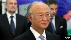 Глава МАГАТЭ Юкия Амано на пресс-конференции в Тегеране