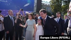 Maia Sandu și Nicusor Dan la Chișinău, duminică, 31 august.