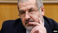 Рефат Чубаров, лидер оппозиционного Меджлиса крымских татар, во время выступления в Европейском парламенте в Брюсселе, 24 марта 2015