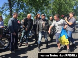 Байкери з «Нічних вовків» приїхали до Праги, 7 травня 2018 року