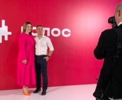 Ярослав Железняк і Кіра Рудик на з’їзді партії у серпні 2020 року