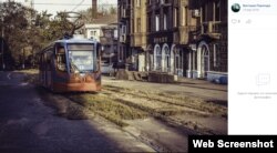 Трамвай на маршруте