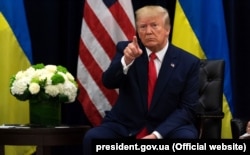 Президент США Дональд Трамп під час зустрічі з президентом України Володимиром Зеленським. Нью-Йорк, 25 вересня 2019 року