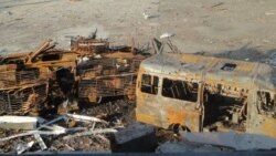 Підбитий ворожим танком 28 вересня 2014 року український БТР