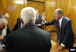 Сергій Лавров на зустрічі з представниками палестинських організацій. Москва, 16 січня 2017 року