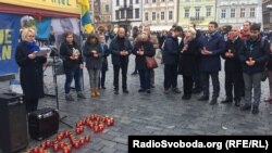 Організатори акції зачитали імена 85 дітей, які загинули під час Голодомору, Прага, 4 листопада 2018 року