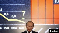 Vladimir Putin delivers a speech during an international investment forum in Sochi, Russia, in 2011.