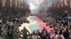 Празднование 25 годовщины независимости Литвы в Вильнюсе. 