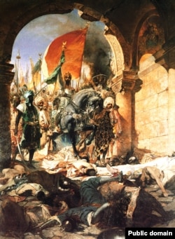 Картина 19-го століття французького художника Жана-Жозефа Бенджаміна-Константа із зображенням султана Мехмета II, який завоював Константинополь