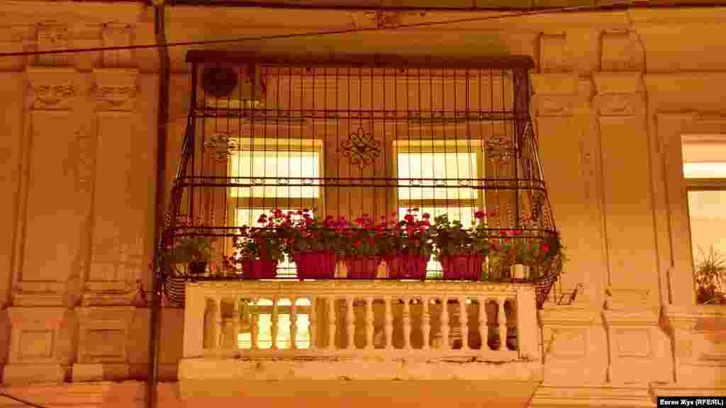 Квіти на балконі «ховаються» за огорожею