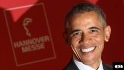 Германия. Барак Обама на открытии ежегодной выставки в Ганновере. 24.04.2016