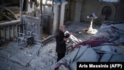 Руйнування храму в місті Шуша, розташованому за 15 кілометрів від центру Нагірного Карабаху, Степанакерта, 13 жовтня 2020 року