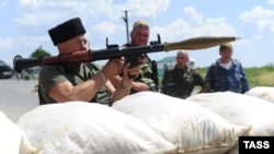 Блокпост сепаратистов под Луганском