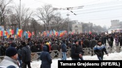 Під час протесту в Кишиневі, 22 січня 2016 року