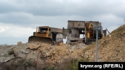 Строительные работы на мысе Хрустальный, 2018 год