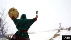 Filipp Ardeyev, the great-grandson of a shaman, performs a rite in Russia's Nenets Autonomous Region.