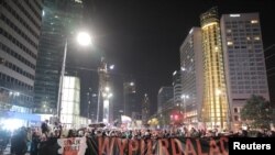 Акция протеста у Конституционного суда Польши, Варшава, 22 октября 2020 года