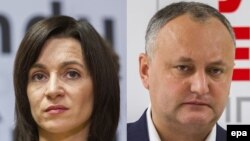 Мая Санду (л), Ігор Додон (п), комбіноване фото