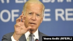 Віце-президент США Джо Байден під час прес-конференції в Белграді, 16 серпня 2016 року