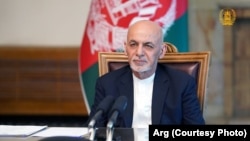 Afghan President Ashraf Ghani, pictured at the 14th #ECOSummit: Afghanistan on March 6, has said the transfer of power through elections is a “nonnegotiable principle” that outside parties are welcome to weigh in on.