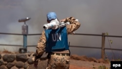 Представник миротворчої місії ООН на сирійсько-ізраїльському кордоні, серпень 2014 року