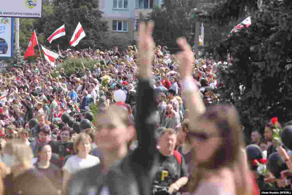 Біля станції метро «Пушкінська» в Мінську