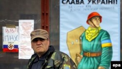 Ветеран Революції гідності на майдані Незалежності в Києві, 18 березня 2014 року