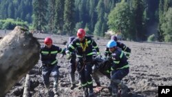 Масштабний зсув відбувся у високогірному регіоні Рача в другій половині дня 3 серпня