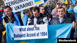 Иллюстрационное фото. Протест в Вашингтоне у здания Белого дома против агрессии России в отношении Украины, 6 марта 2014 года