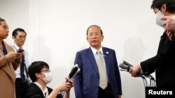 Тосиро Муто на пресс-конференции в Токио, Япония, 17 марта 2020 года