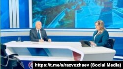 Российский глава Севастополя Михал Развожаев в эфире телеканала СТВ, 6 июня 2025 года