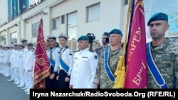 Військовослужбовці 36 окремої бригади морської піхоти на урочистостях в Одесі, 07 липня 2019