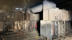 Сгоревшая подстанция в Сухуми, Абхазия