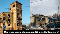 Будинок з годинником під час та після атаки РФ