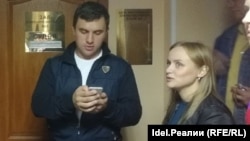 Николай Бондаренко у зала судебного заседания 1 октября 2018 г.