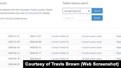 Список попередніх імен для облікового запису Europe Invasion, задокументований веб-сайтом Memory.lol розробника Тревіса Брауна