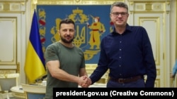 Президент України Володимир Зеленський та міністр закордонних справ Естонії Урмас Рейнсалу, Київ, 3 серпня 2022 року