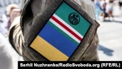 Під час акції «Ічкерія живе!» на Майдані Незалежності в Києві. Серпень 2017 року