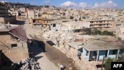 Вид на разрушенный район Алеппо