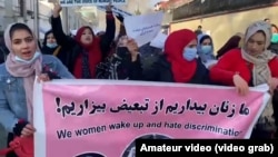 Afghan women braved a Taliban crackdown to protest on the streets of Kabul on December 28.