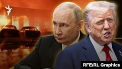 Война в Украине, президент США Дональд Трамп и президент России Владимир Путин. Коллаж