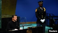 Владимир Зеленский выступает на Генассамблее ООН, Нью-Йорк, 25 сентября 2024 года