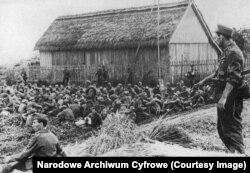 Група радянських військовополонених, захоплених німцями