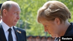 Путин и Меркель в мае 2015