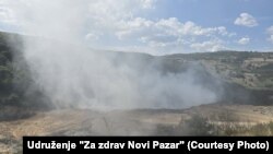 Požar na deponiji Golo brdo kod Novog Pazara, jul 2025.
