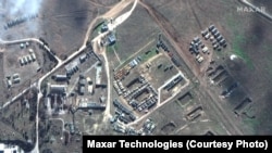 Российская военная база в Новоозерном, Крым, 9 февраля 2022 года